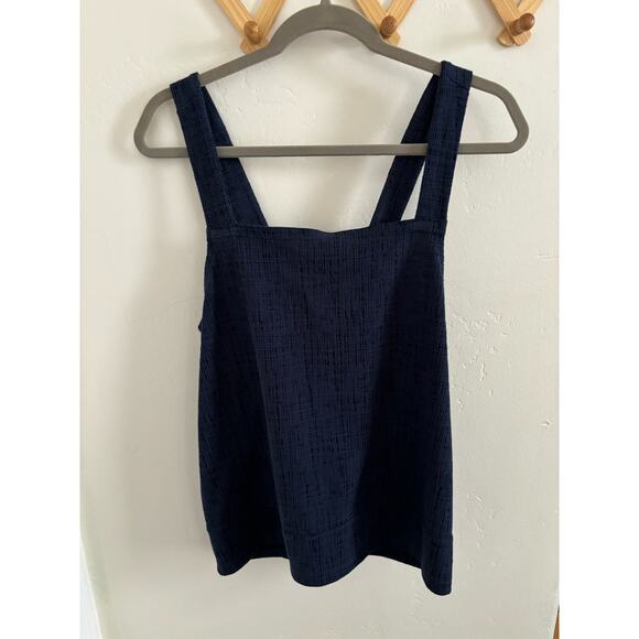 Madewell Top Women's XL Blue Apron Cross Back Tank Blouse Sleeveless - Picture 2 of 6